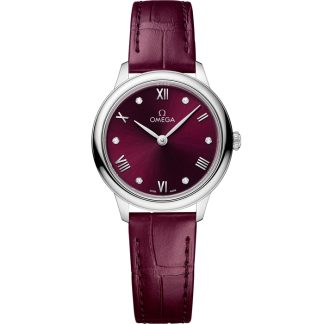 Omega De Ville Prestige 27,5 mm, stalowy na skórzanym pasku 434.13.28.60.61.001