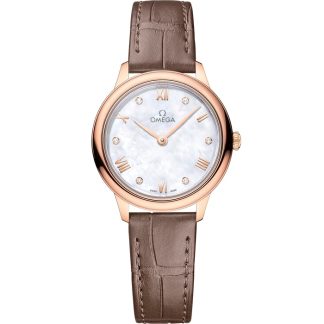 Omega De Ville Prestige 27,5 mm, złoto Sedna™ na skórzanym pasku 434.53.28.60.55.001
