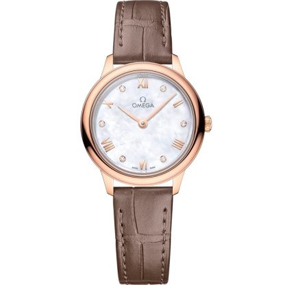 Omega De Ville Prestige 27,5 mm, złoto Sedna™ na skórzanym pasku 434.53.28.60.55.001