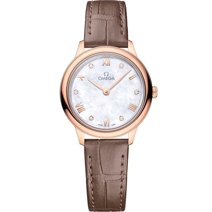 Omega De Ville Prestige 27,5 mm, złoto Sedna™ na skórzanym pasku 434.53.28.60.55.001