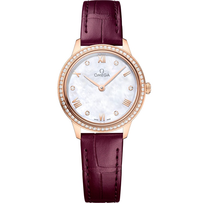 Omega De Ville Prestige 27,5 mm, złoto Sedna™ na skórzanym pasku 434.58.28.60.55.001