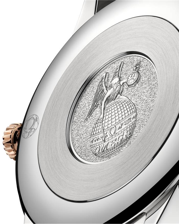 Omega De Ville Prestige 30 mm, stal - złoto Sedna™ na skórzanym pasku 434.23.30.60.55.001 - obrazek 3
