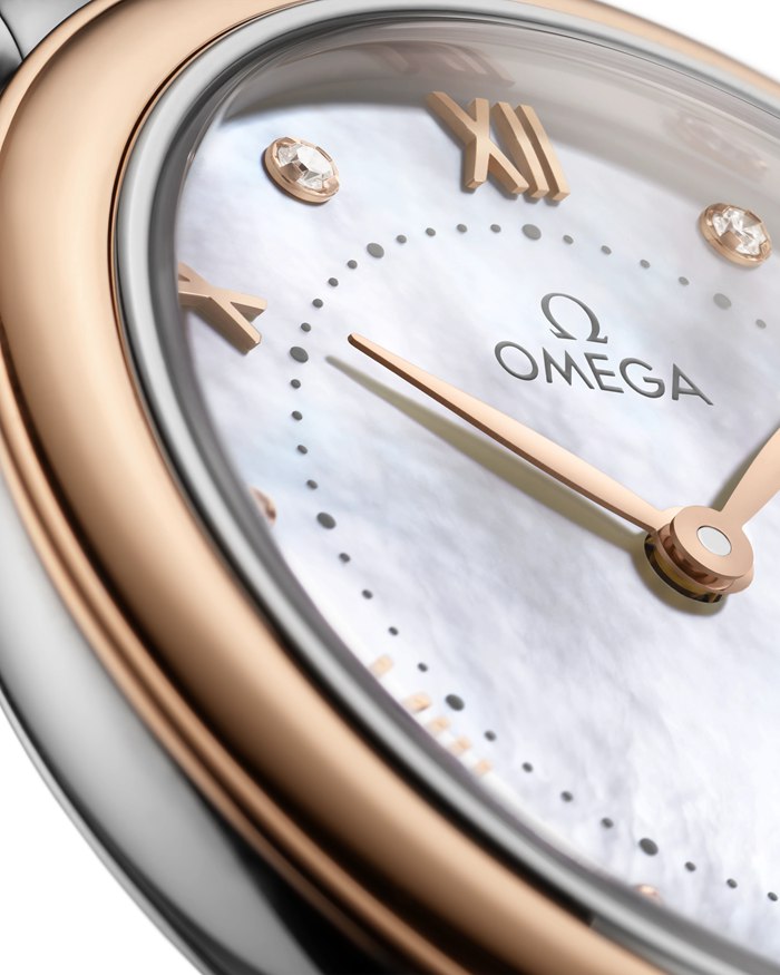 Omega De Ville Prestige 30 mm, stal - złoto Sedna™ na skórzanym pasku 434.23.30.60.55.001 - obrazek 4