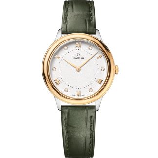Omega De Ville Prestige 30 mm, stal - żółte złoto na skórzanym pasku 434.23.30.60.52.002