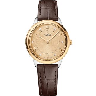 Omega De Ville Prestige 30 mm, stal - żółte złoto na skórzanym pasku 434.23.30.60.58.001