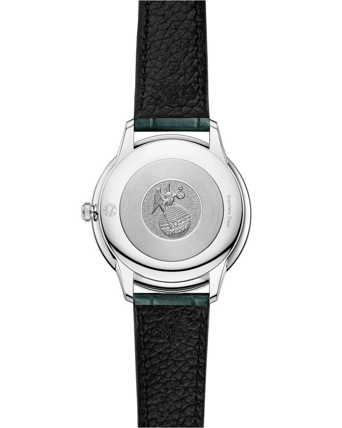 Omega De Ville Prestige 30 mm, stalowy na skórzanym pasku 434.13.30.60.001 - obrazek 2