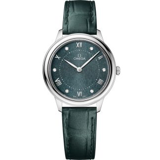 Omega De Ville Prestige 30 mm, stalowy na skórzanym pasku 434.13.30.60.001