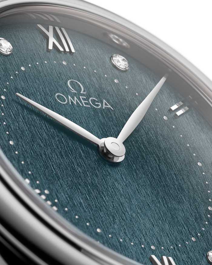 Omega De Ville Prestige 30 mm, stalowy na skórzanym pasku 434.13.30.60.001 - obrazek 3