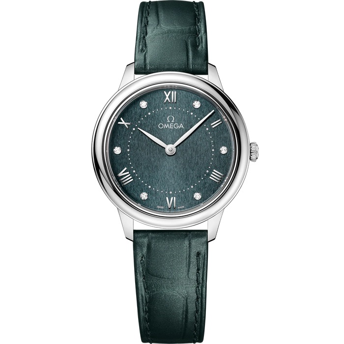 Omega De Ville Prestige 30 mm, stalowy na skórzanym pasku 434.13.30.60.001
