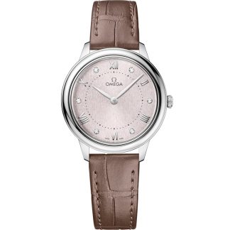 Omega De Ville Prestige 30 mm, stalowy na skórzanym pasku 434.13.30.60.52.001