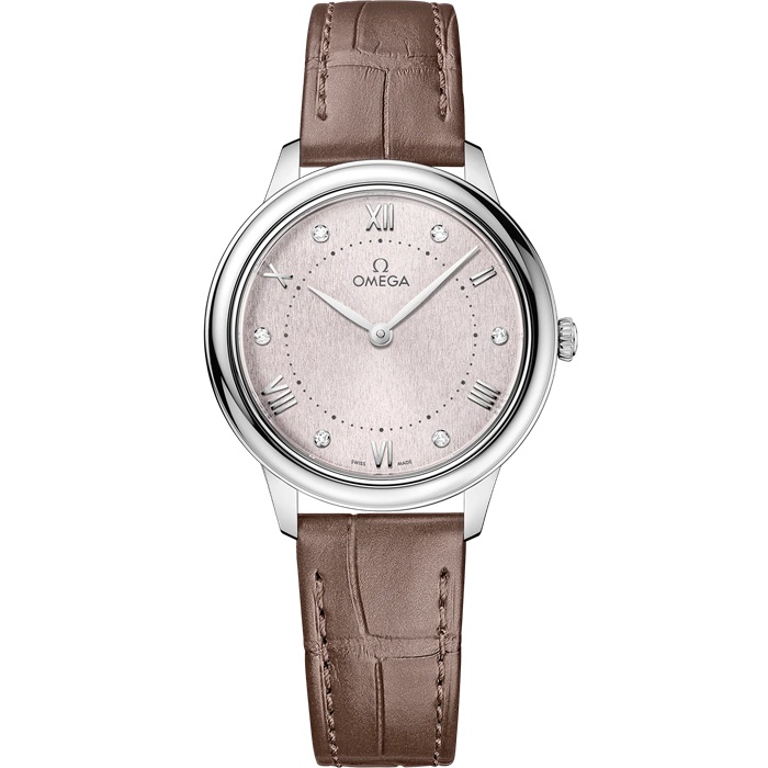 Omega De Ville Prestige 30 mm, stalowy na skórzanym pasku 434.13.30.60.52.001