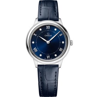 Omega De Ville Prestige 30 mm, stalowy na skórzanym pasku 434.13.30.60.53.001