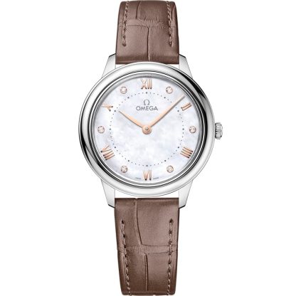 Omega De Ville Prestige 30 mm, stalowy na skórzanym pasku 434.13.30.60.55.001