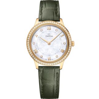 Omega De Ville Prestige 30 mm, żółte złoto na skórzanym pasku 434.58.30.60.55.002