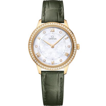 Omega De Ville Prestige 30 mm, żółte złoto na skórzanym pasku 434.58.30.60.55.002