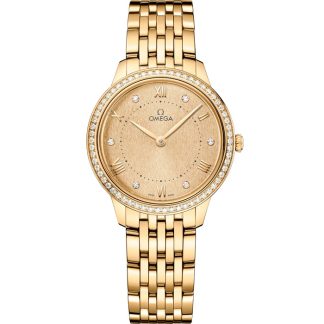 Omega De Ville Prestige 30 mm, żółte złoto na żółtym złocie 434.55.30.60.58.001