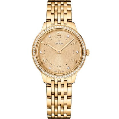 Omega De Ville Prestige 30 mm, żółte złoto na żółtym złocie 434.55.30.60.58.001