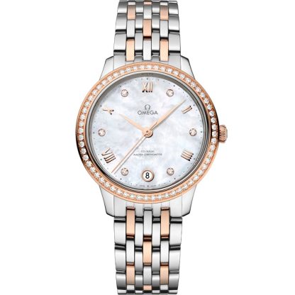 Omega De Ville Prestige 34 mm, stal - złoto Sedna™ na pasku stal - złoto Sedna™ 434.25.34.20.55.001