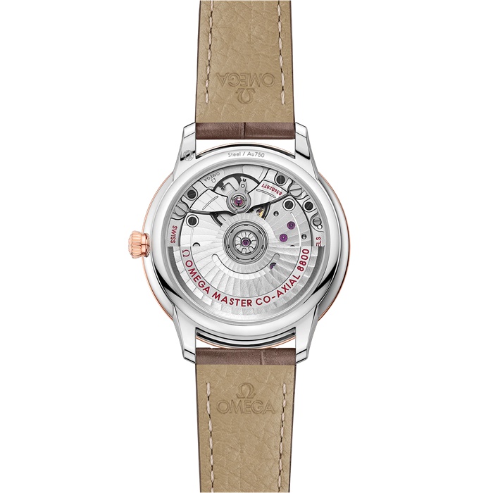 Omega De Ville Prestige 34 mm, stal - złoto Sedna™ na skórzanym pasku 434.23.34.20.52.003 - obrazek 2