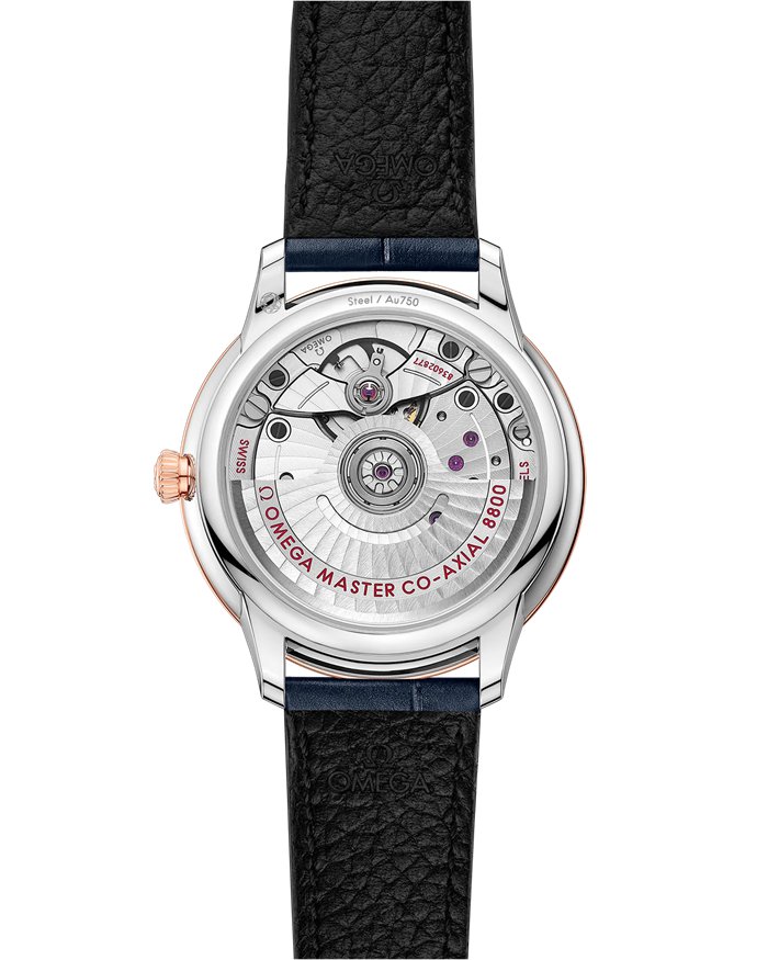 Omega De Ville Prestige 34 mm, stal - złoto Sedna™ na skórzanym pasku 434.23.34.20.53.001 - obrazek 2