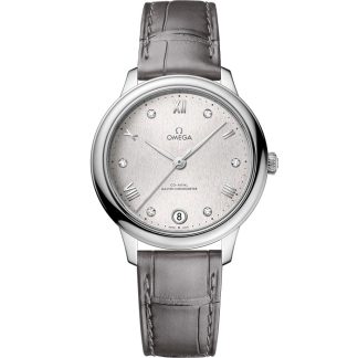 Omega De Ville Prestige 34 mm, stalowy na skórzanym pasku 434.13.34.20.52.001