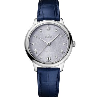 Omega De Ville Prestige 34 mm, stalowy na skórzanym pasku 434.13.34.20.53.001