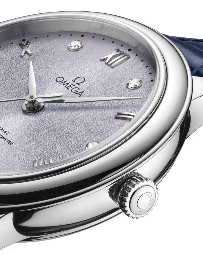 Omega De Ville Prestige 34 mm, stalowy na skórzanym pasku 434.13.34.20.53.001 - obrazek 3