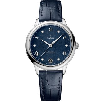 Omega De Ville Prestige 34 mm, stalowy na skórzanym pasku 434.13.34.20.53.002