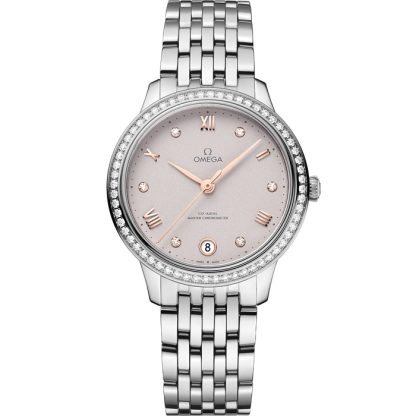 Omega De Ville Prestige 34 mm, stalowy na stalowym pasku 434.15.34.20.52.002