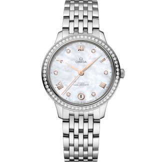 Omega De Ville Prestige 34 mm, stalowy na stalowym pasku 434.15.34.20.55.001