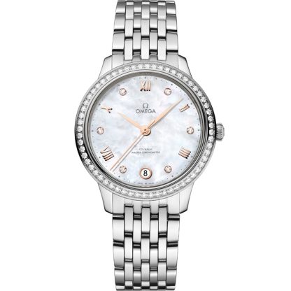 Omega De Ville Prestige 34 mm, stalowy na stalowym pasku 434.15.34.20.55.001