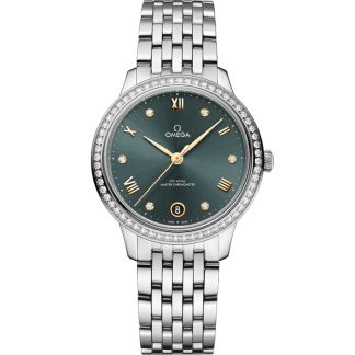 Omega De Ville Prestige 34 mm, stalowy na stalowym pasku 434.15.34.20.60.001