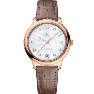 Omega De Ville Prestige 34 mm, złoto Sedna™ na skórzanym pasku 434.53.34.20.55.001