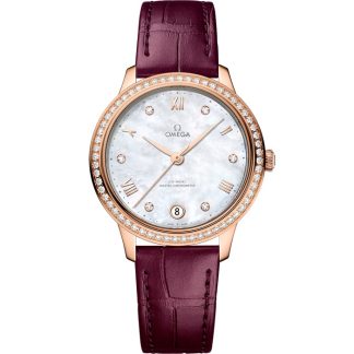 Omega De Ville Prestige 34 mm, złoto Sedna™ na skórzanym pasku 434.58.34.20.55.001