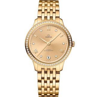 Omega De Ville Prestige 34 mm, żółte złoto na żółtym złocie 434.55.34.20.58.001