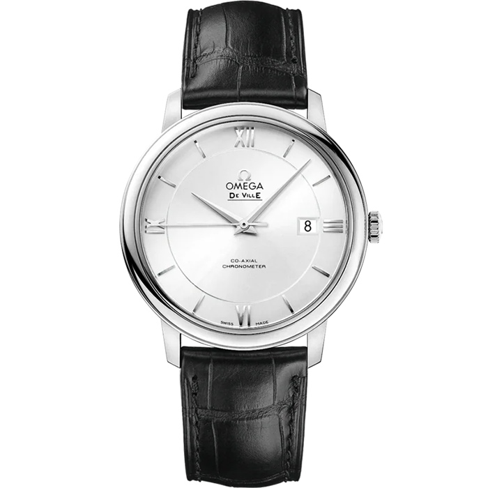 Omega De Ville Prestige 39,5 mm, stalowy na skórzanym pasku 424.13.40.20.02.001