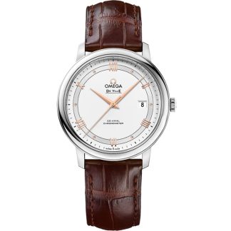 Omega De Ville Prestige 39,5 mm, stalowy na skórzanym pasku 424.13.40.20.02.002