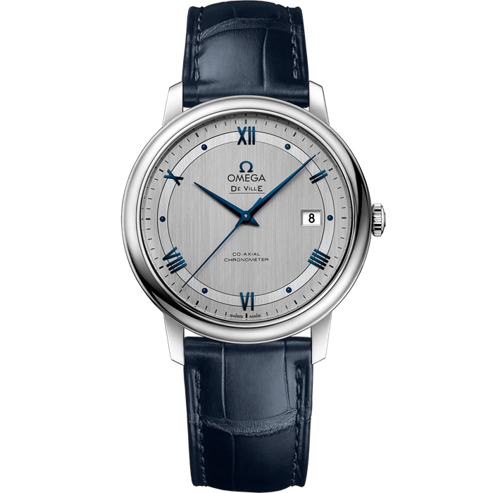 Omega De Ville Prestige 39,5 mm, stalowy na skórzanym pasku 424.13.40.20.02.003