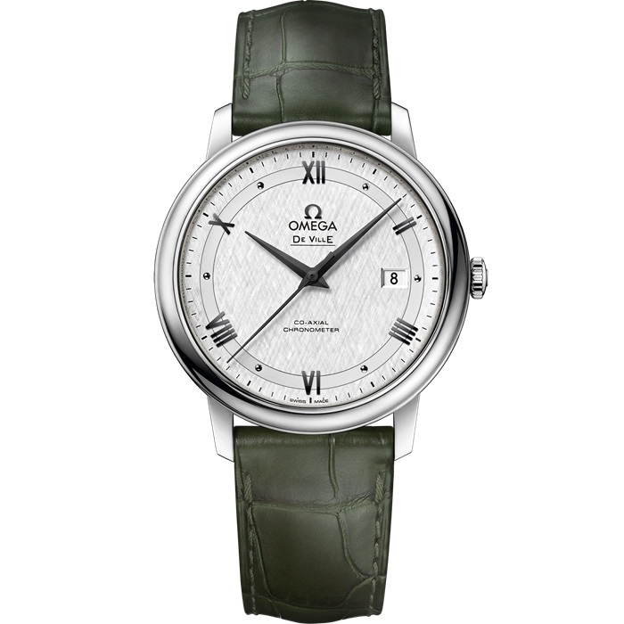 Omega De Ville Prestige 39,5 mm, stalowy na skórzanym pasku 424.13.40.20.02.006