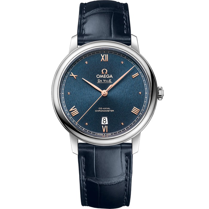 Omega De Ville Prestige 39,5 mm, stalowy na skórzanym pasku 424.13.40.20.03.004