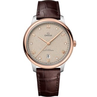 Omega De Ville Prestige 40 mm, stal - złoto Sedna™ na skórzanym pasku 434.23.40.20.59.001