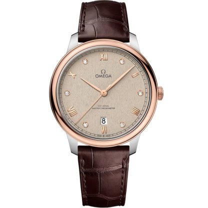 Omega De Ville Prestige 40 mm, stal - złoto Sedna™ na skórzanym pasku 434.23.40.20.59.001