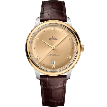Omega De Ville Prestige 40 mm, stal - żółte złoto na skórzanym pasku 434.23.40.20.08.001
