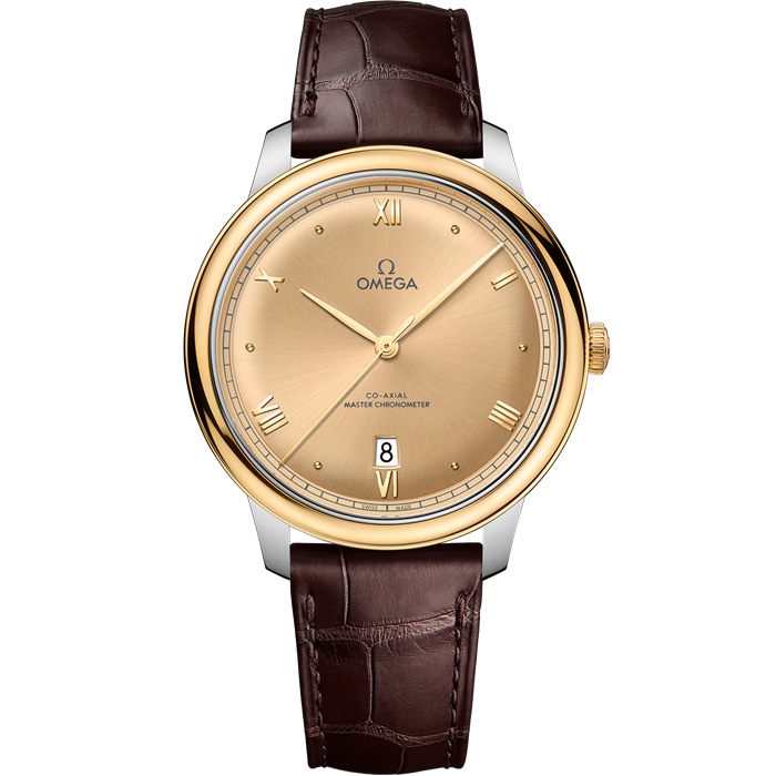 Omega De Ville Prestige 40 mm, stal - żółte złoto na skórzanym pasku 434.23.40.20.08.001