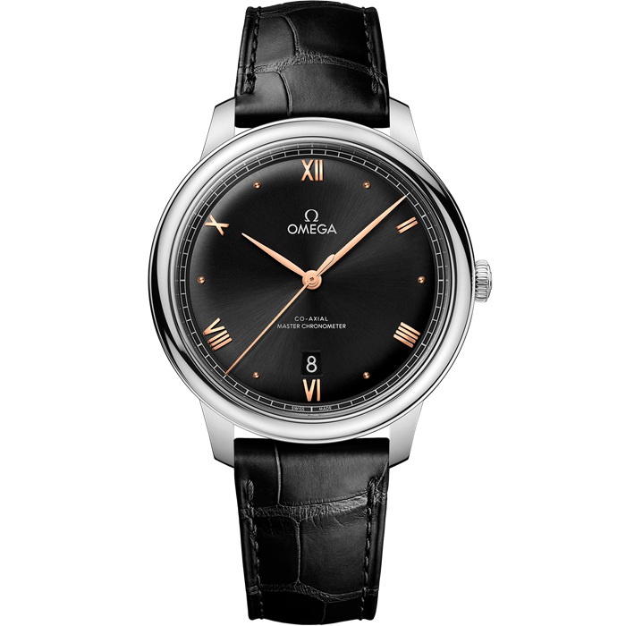 Omega De Ville Prestige 40 mm, stalowy na skórzanym pasku 434.13.40.20.01.001
