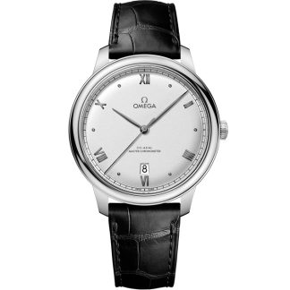 Omega De Ville Prestige 40 mm, stalowy na skórzanym pasku 434.13.40.20.02.001
