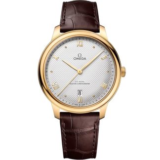 Omega De Ville Prestige 40 mm, żółte złoto na skórzanym pasku 434.53.40.20.02.002