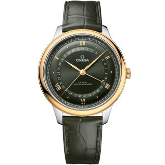 Omega De Ville Prestige 42 mm, stal - żółte złoto na aligatorze 434.23.42.22.10.001