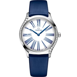 Omega De Ville Trésor 36 mm, stalowy na materiałowym pasku 428.17.36.60.04.001