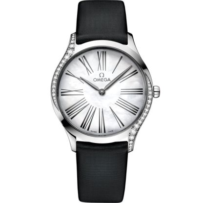 Omega De Ville Trésor 36 mm, stalowy na materiałowym pasku 428.17.36.60.05.001
